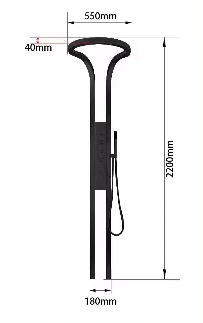 hudor-c-phise-0006-colonne-de-douche-noir-mat-led image 8