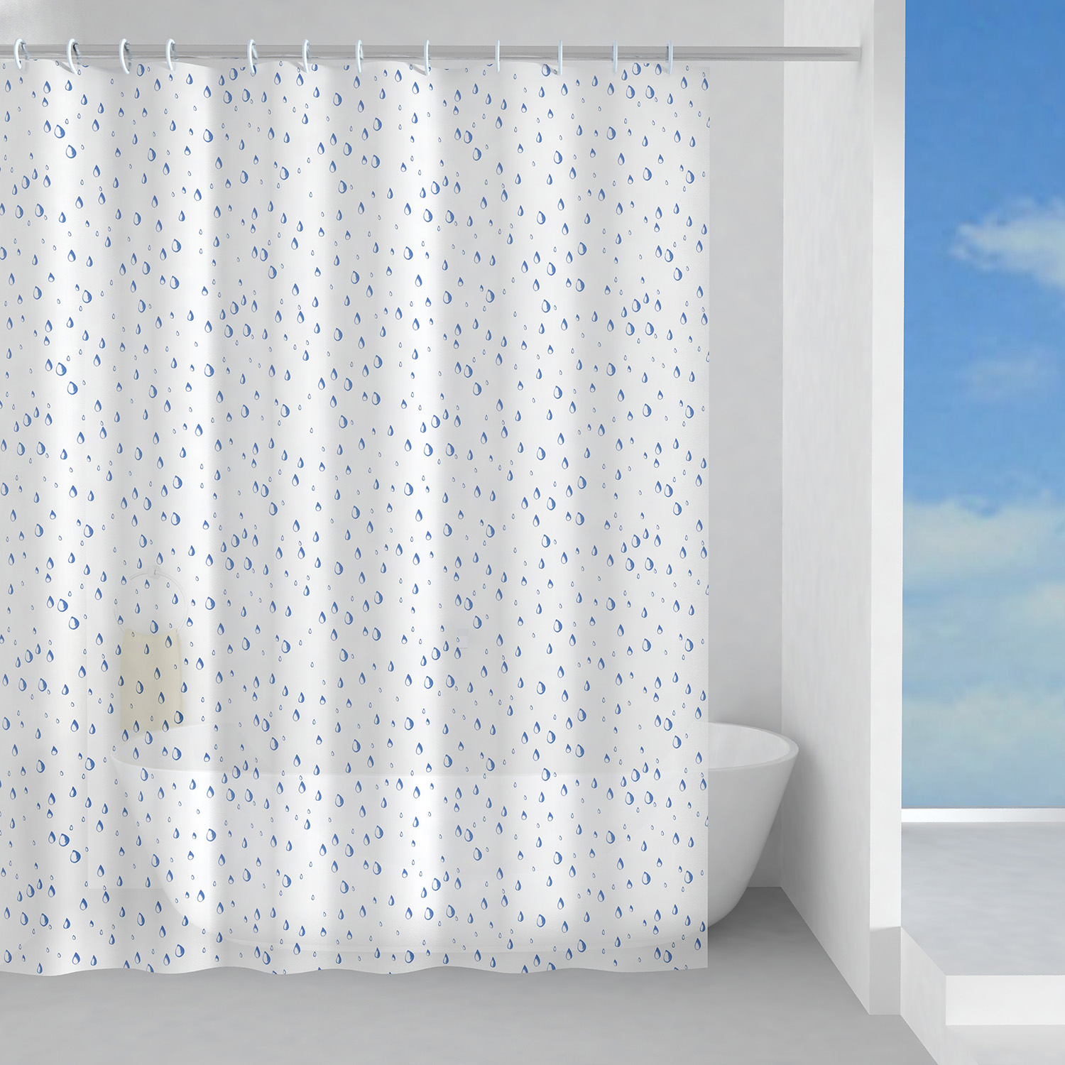 gedy-rugiada-rideau-de-douche-180x200-cm-bleu-ciel image 1