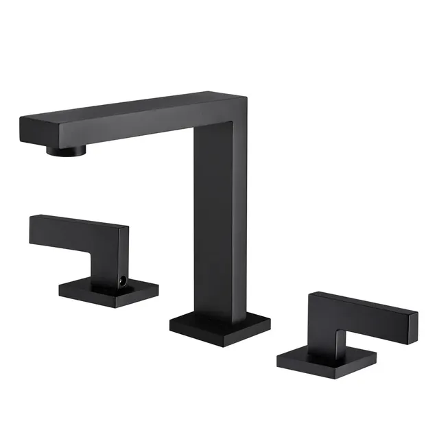 hudor-alph-e-302-robinet-lavabo-noir-mat-3-trous-laiton image 1