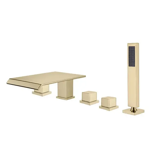 hudor-moderna-robinet-baignoire-dor-bross-douchette image 1