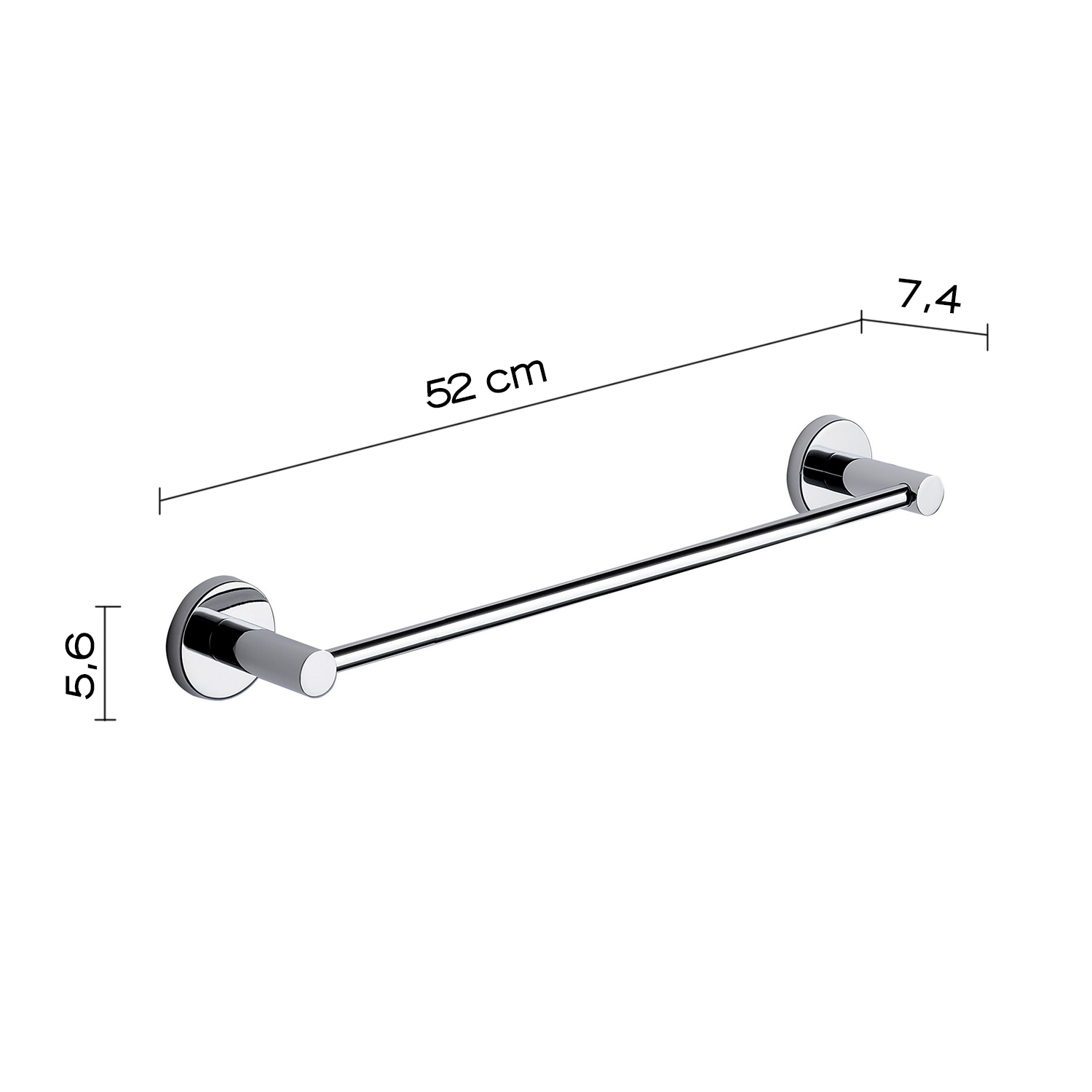 gedy-felce-porte-serviette-barre-45-cm-chrome image 2