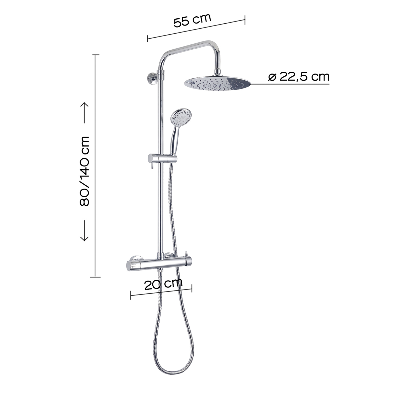 gedy-star-plus-00-colonne-de-douche-extensible-chrome image 2