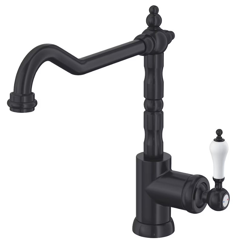 hudor-c-phise-mitigeur-cuisine-noir-mat-col-de-cygne-laiton image 1