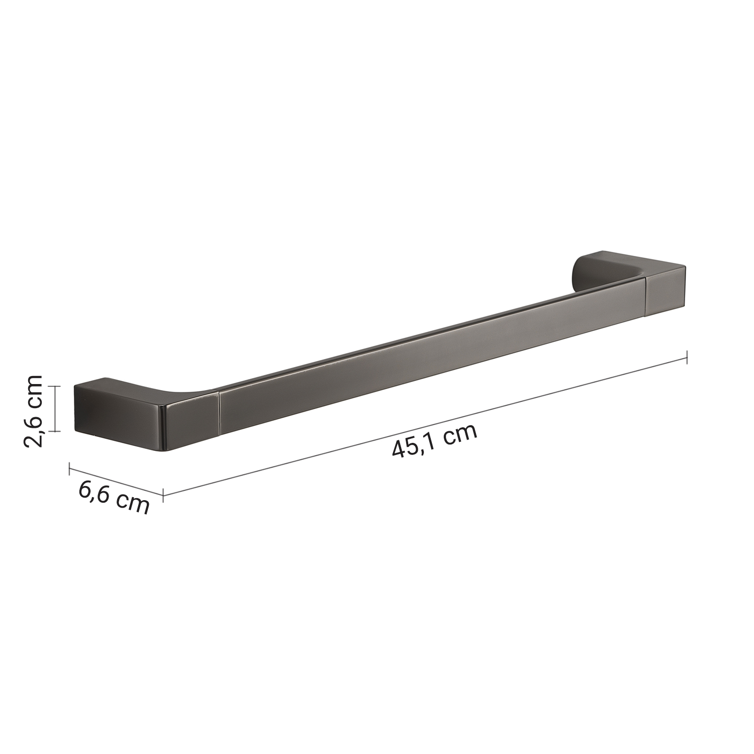 gedy-pirenei-porte-serviette-45-cm-gun-metal-mural image 2
