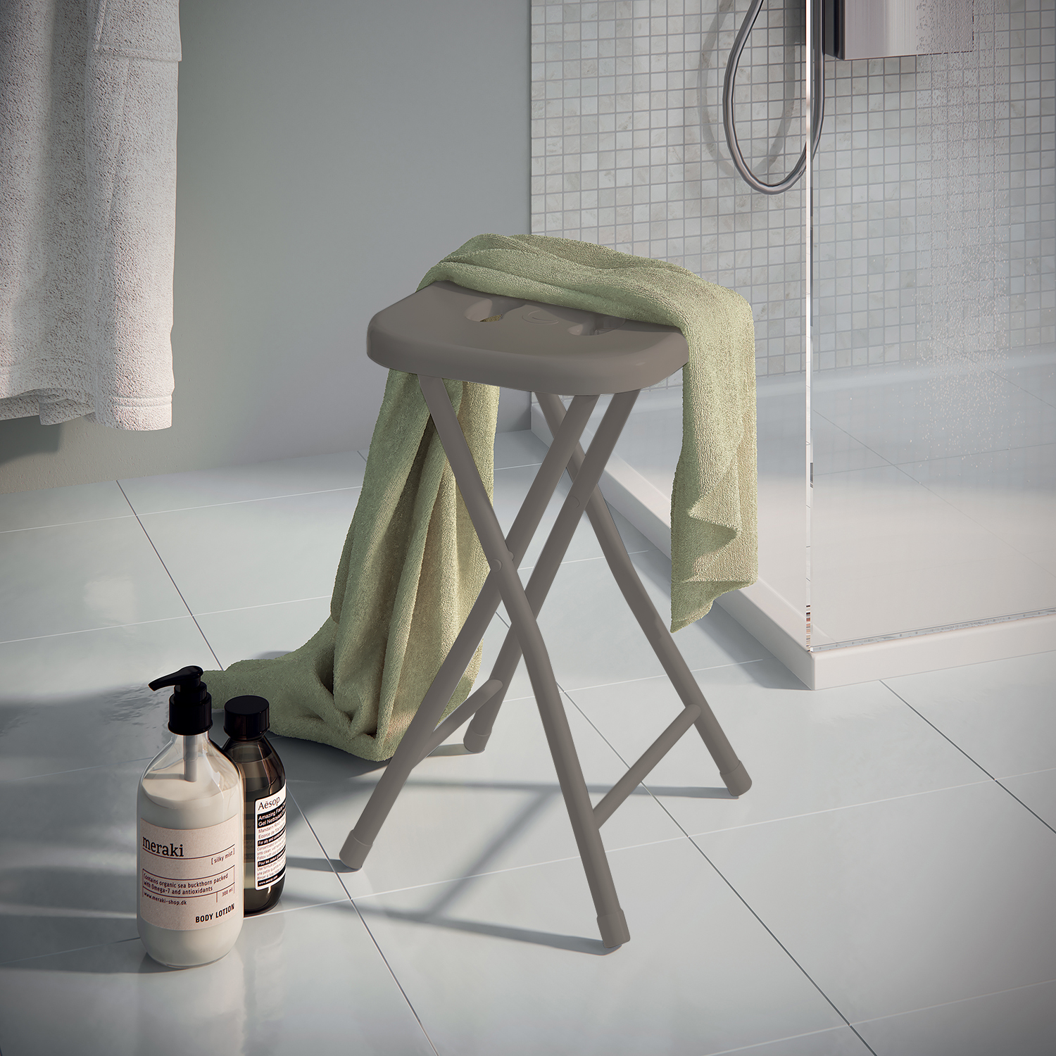 gedy-co76-tabouret-repliable-salle-de-bain-gris-tourterelle image 3