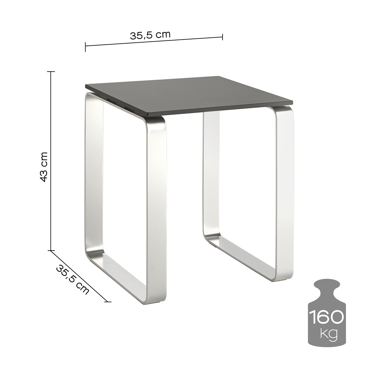 gedy-prima-classe-tabouret-anthracite-salle-de-bain-2 image 2