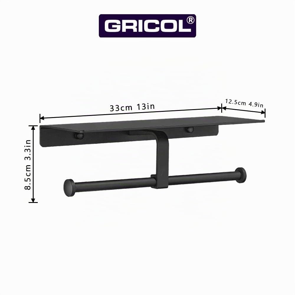 gricol-porte-rouleaux-papier-toilette-double-noir-avec-tag-re image 4