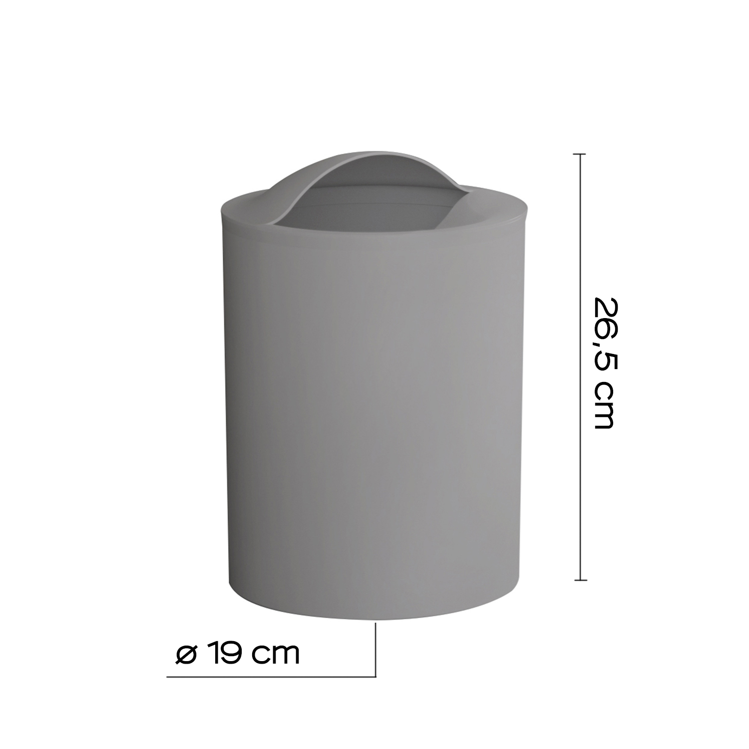 gedy-eye-poubelle-grise-salle-de-bain-sans-couvercle image 2