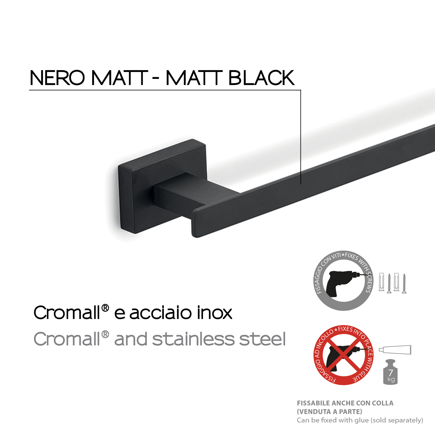gedy-atena-porte-serviettes-35-cm-noir-mat image 3