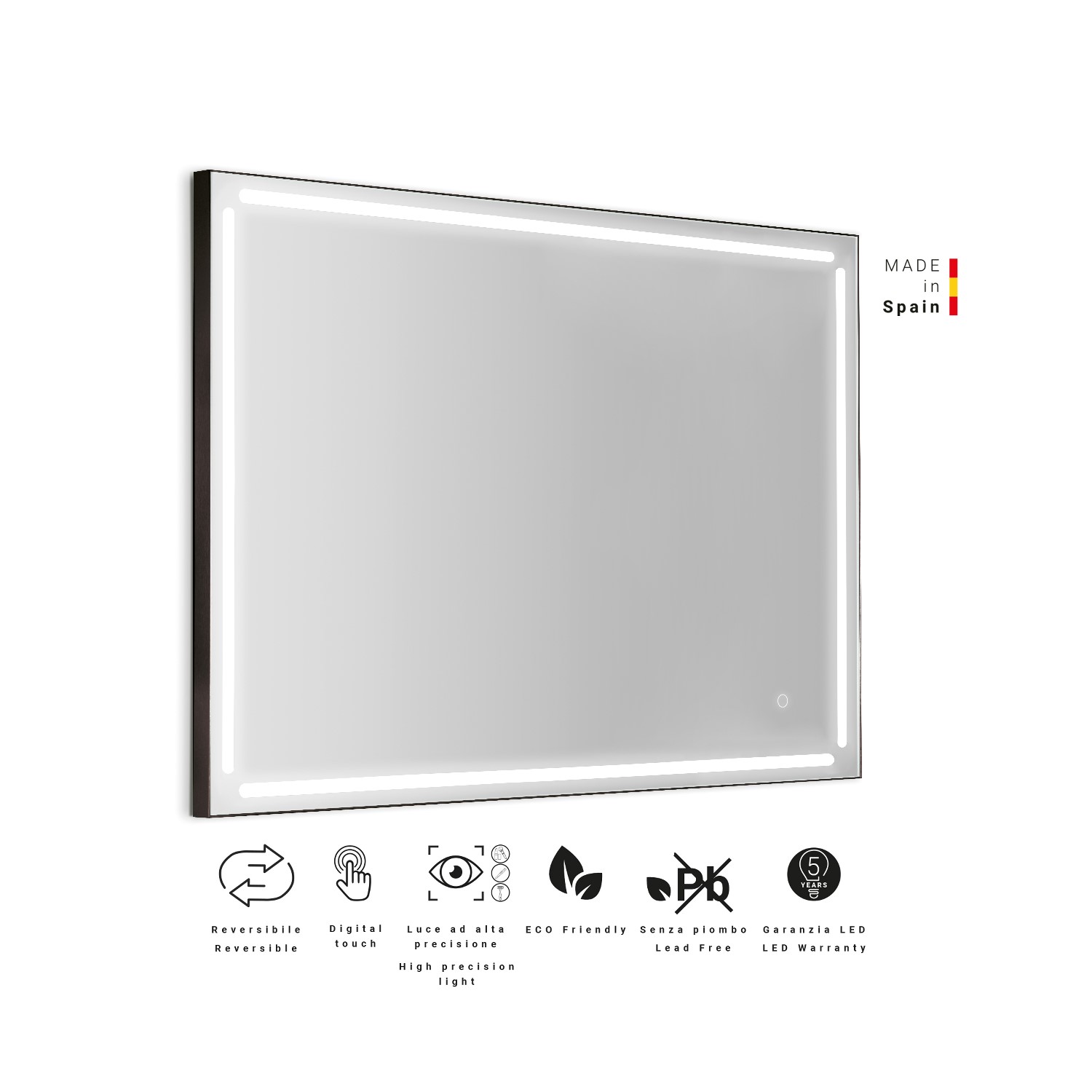 gedy-paul-miroir-100x80-cm-cadre-noir-mat image 3