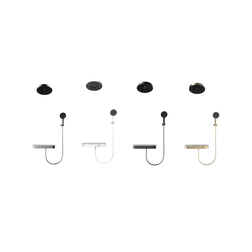 hudor-pernesse-ensemble-de-douche-encastr-e-cascade-gun-metal-thermostatique image 7