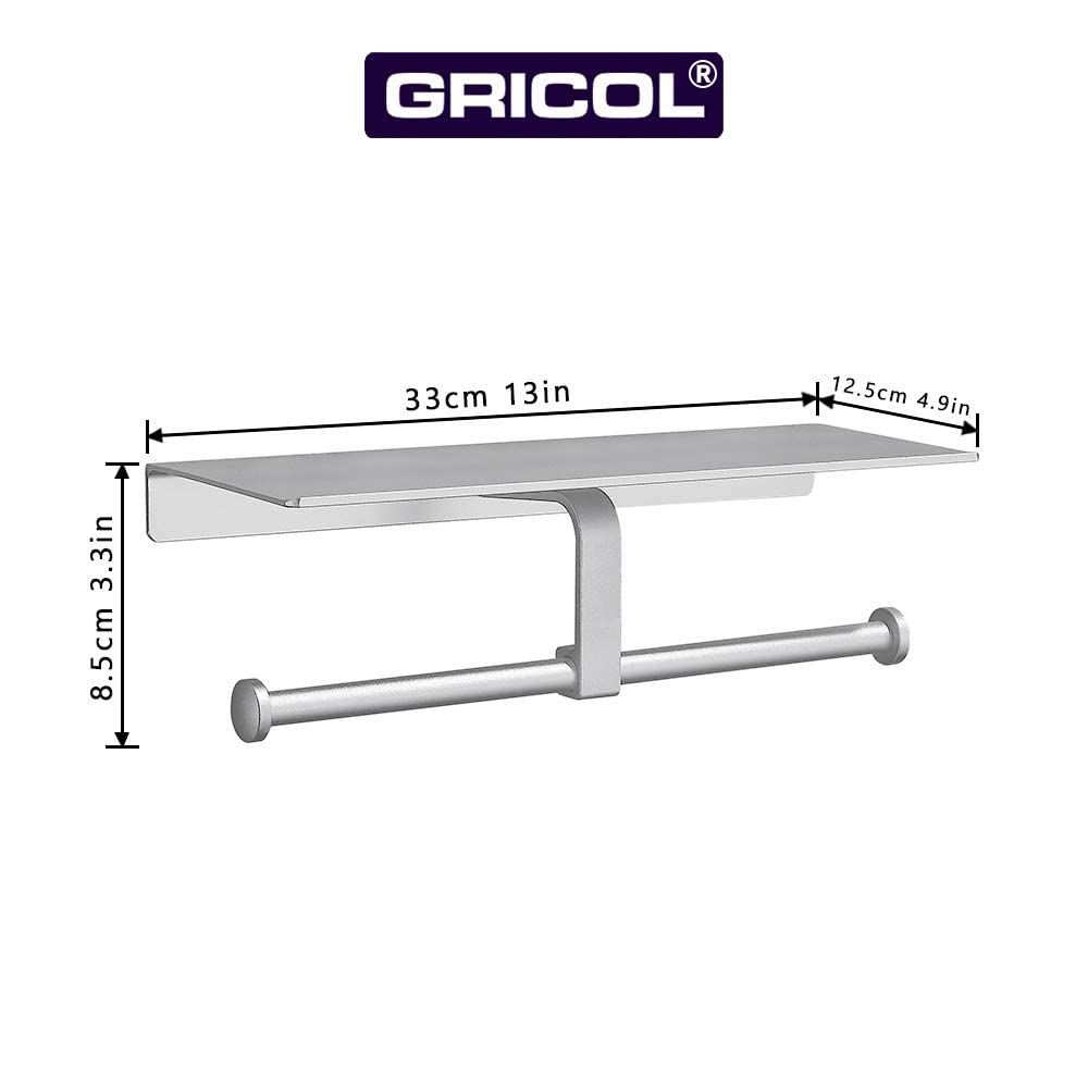 gricol-porte-rouleaux-papier-toilette-double-argent-avec-tag-re image 4