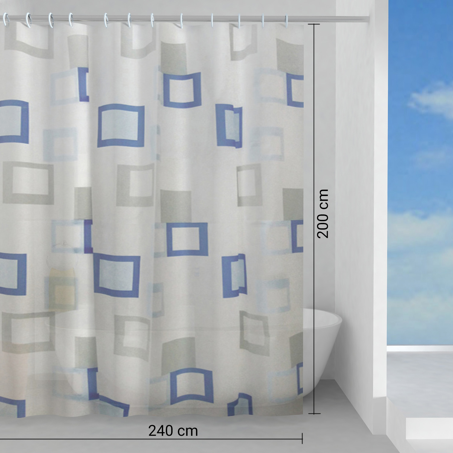 gedy-frame-rideau-de-douche-240x200-bleu-ciel-gris image 2