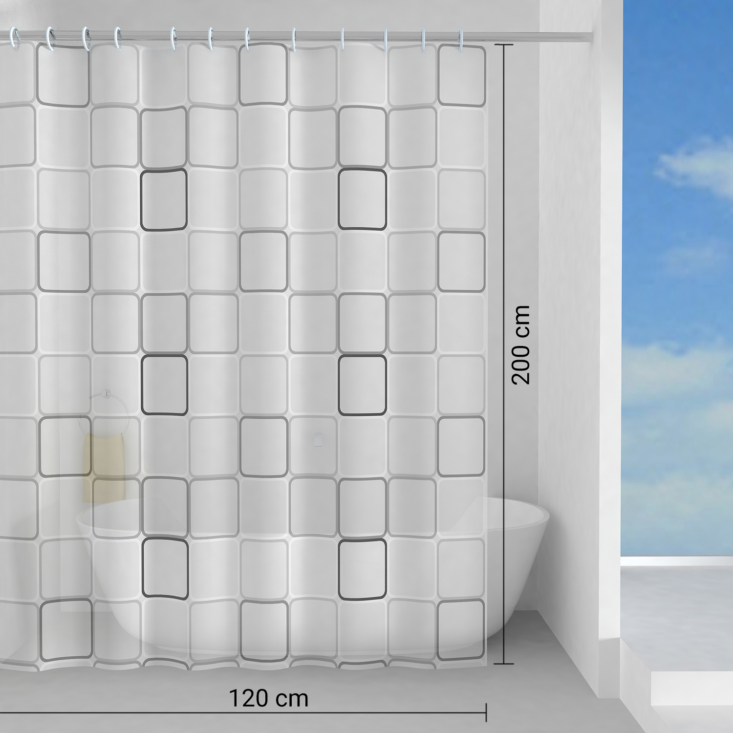 gedy-domino-rideau-de-douche-120x200-cm-gris image 2