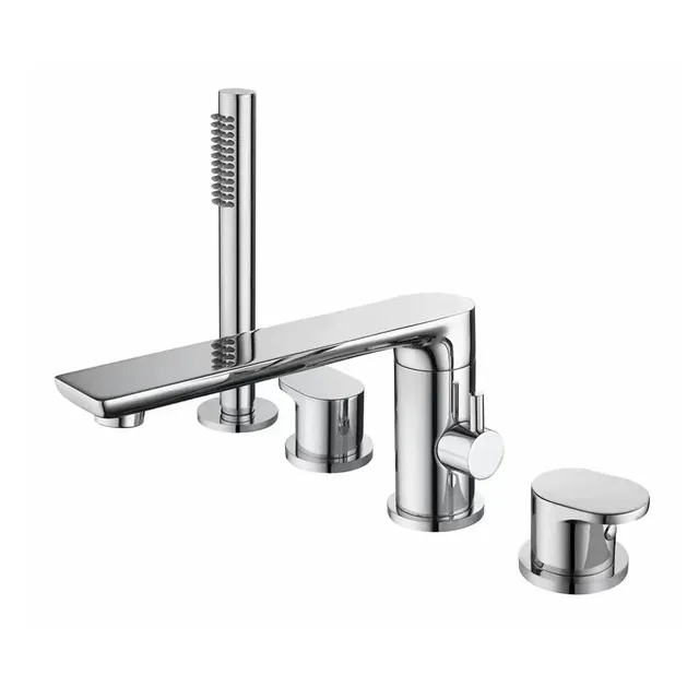 hudor-rymanthe-robinet-baignoire-chrom-douchette-laiton image 1