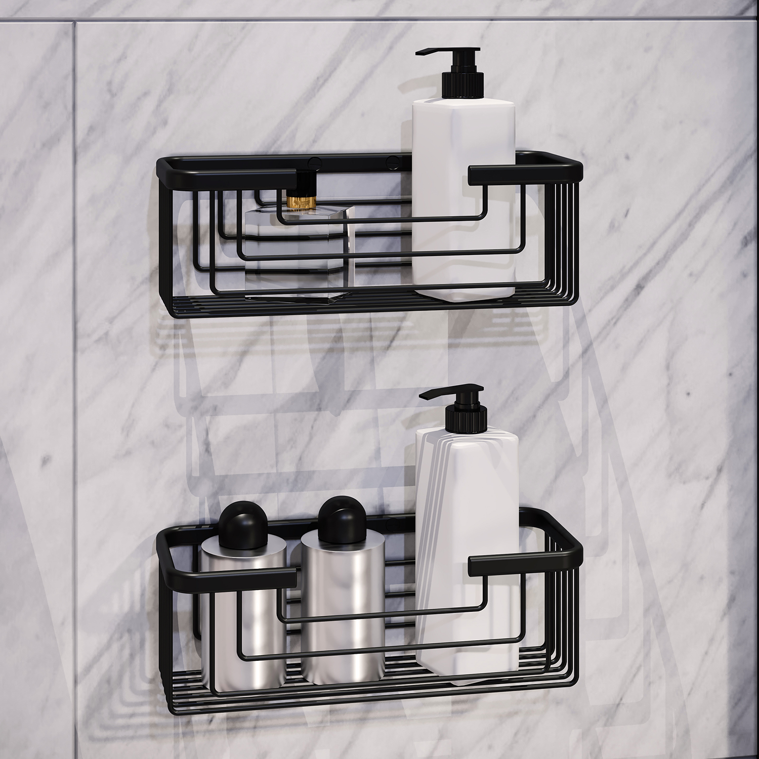gedy-augustus-tag-re-douche-rectangulaire-grand-noir-mat image 3