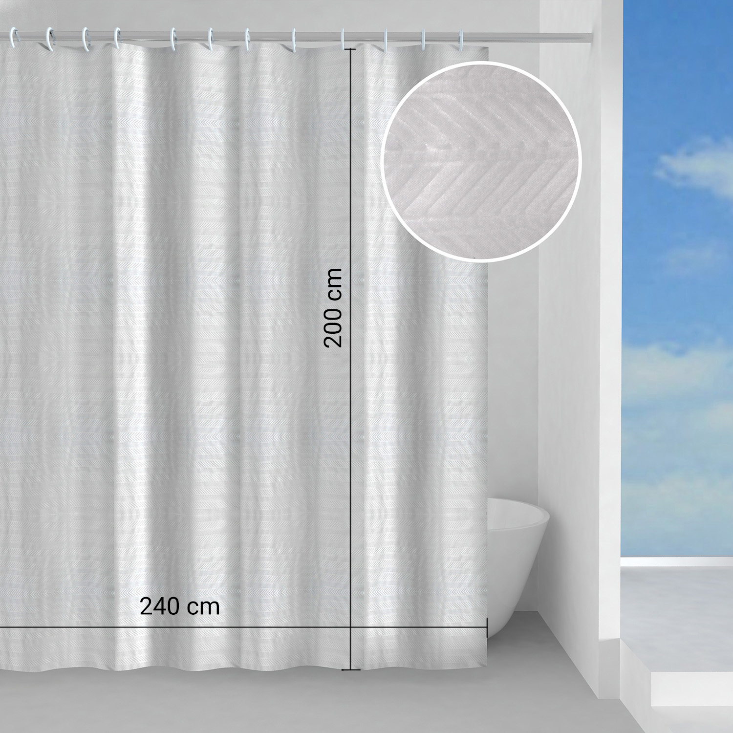 gedy-neve-rideau-de-douche-240x200-blanc image 2