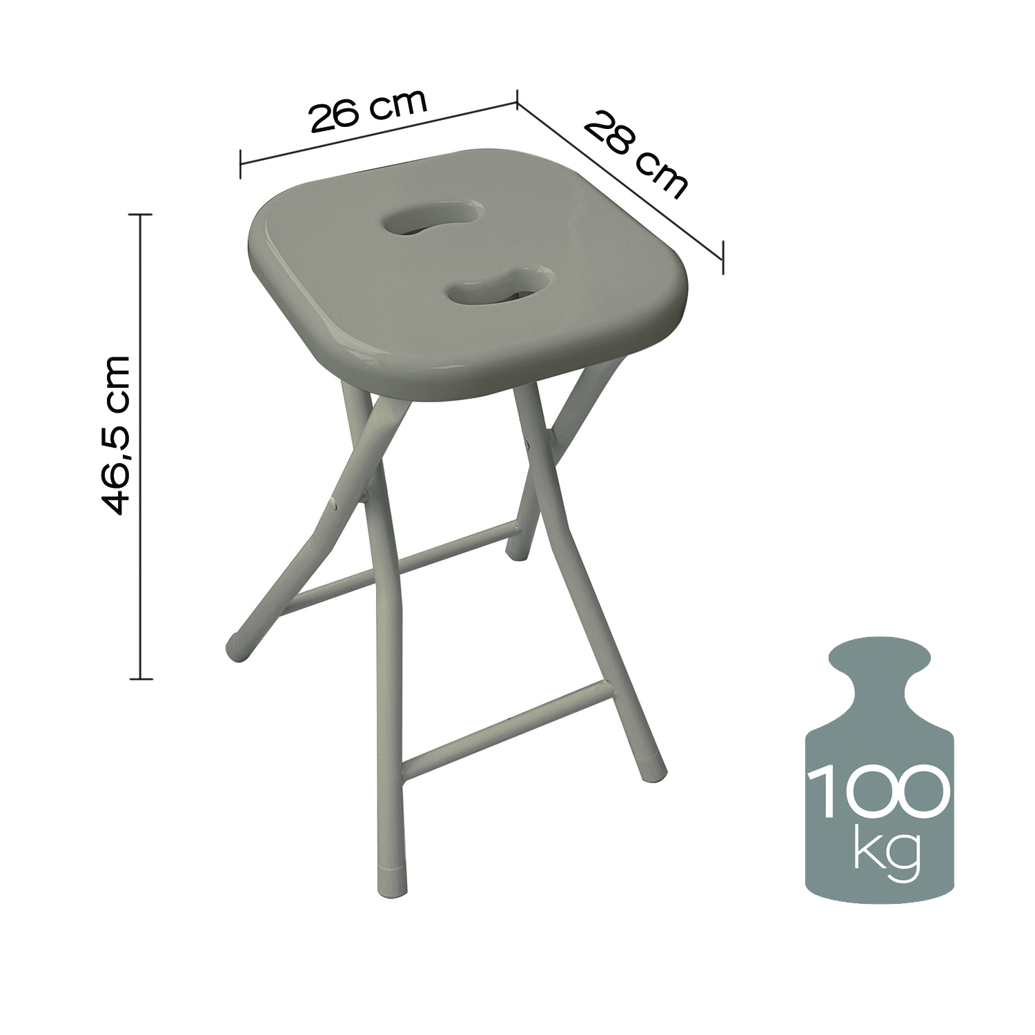 gedy-co76-tabouret-repliable-salle-de-bain-gris-tourterelle image 2