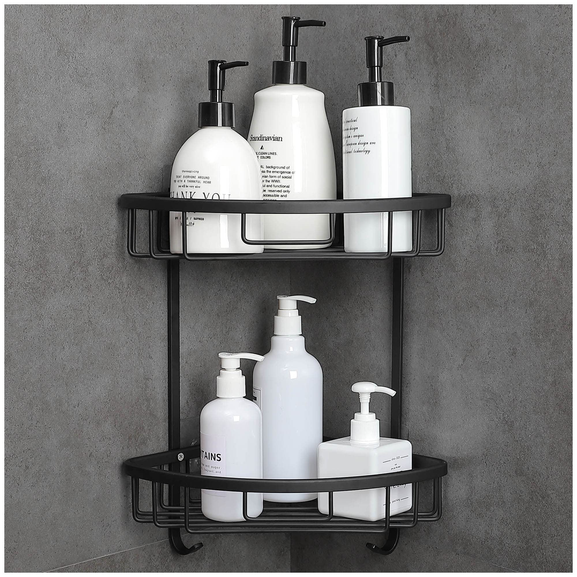 gricol-tag-res-de-douche-tag-re-sans-per-age-noir-lot-de-2 image 1