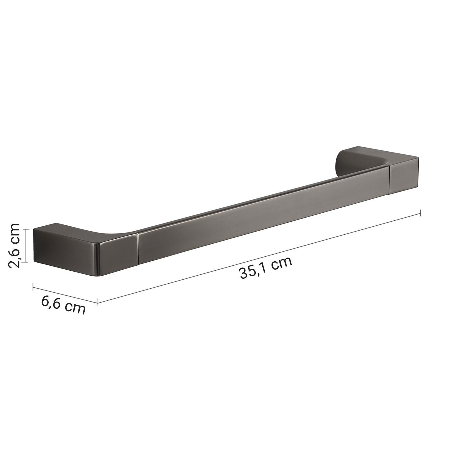 gedy-pirenei-porte-serviette-mural-35-cm-gun-metal image 2