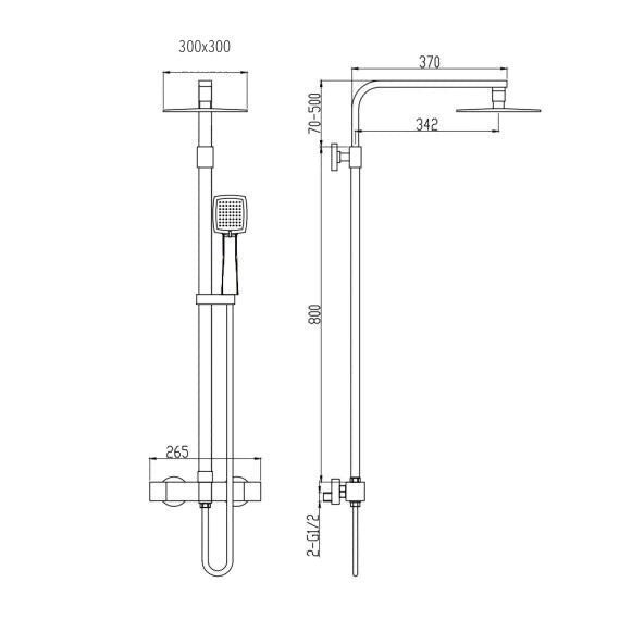 hudor-scamandre-sc428-colonne-douche-dor-bross-30-cm image 6