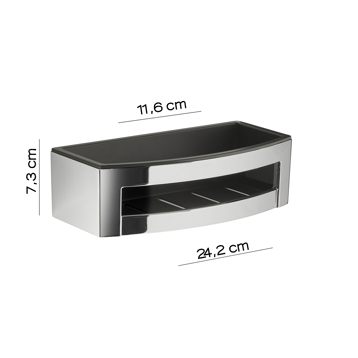 gedy-zante-tag-re-douche-porte-objets-noir-chrome image 3