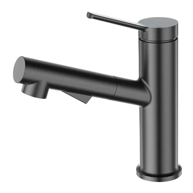 hudor-pernesse-robinet-lavabo-gun-metal-douchette-laiton image 1
