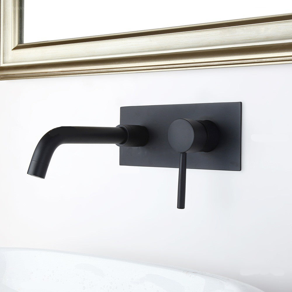 hudor-c-phise-robinet-lavabo-mural-noir-mat-2-trous image 1