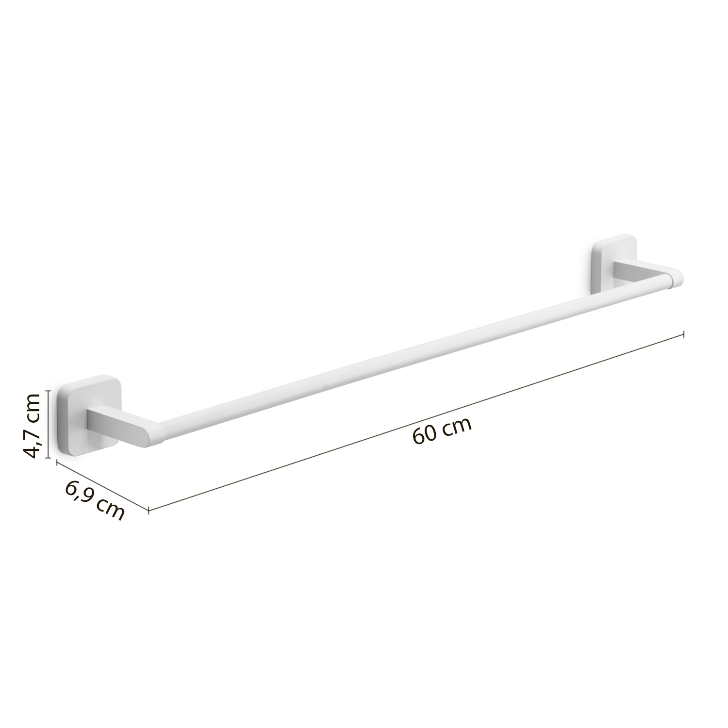 gedy-tonga-porte-serviette-60-cm-blanc-mat-mural image 2