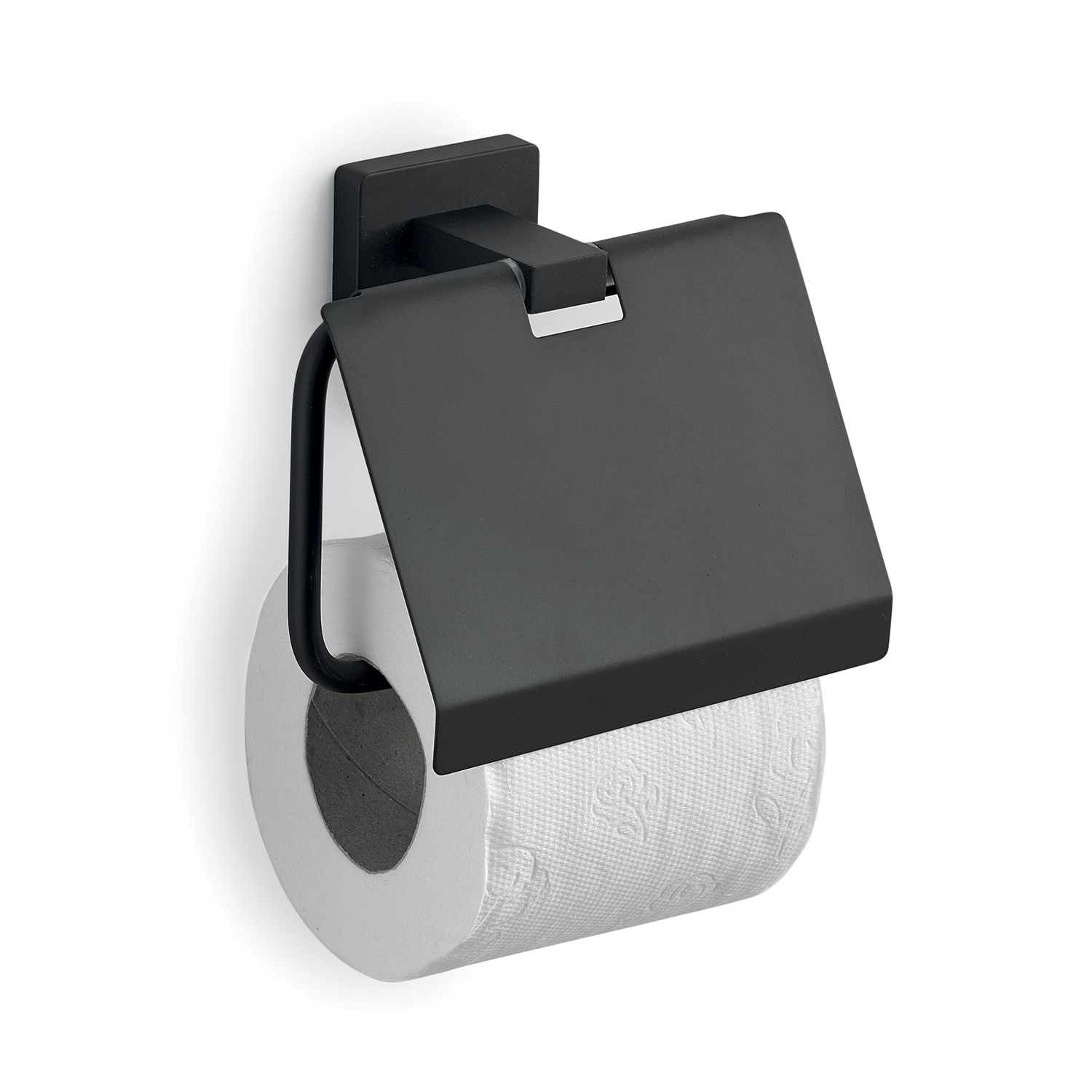 gedy-atena-porte-rouleau-avec-couvercle-noir-mat-fixer image 4