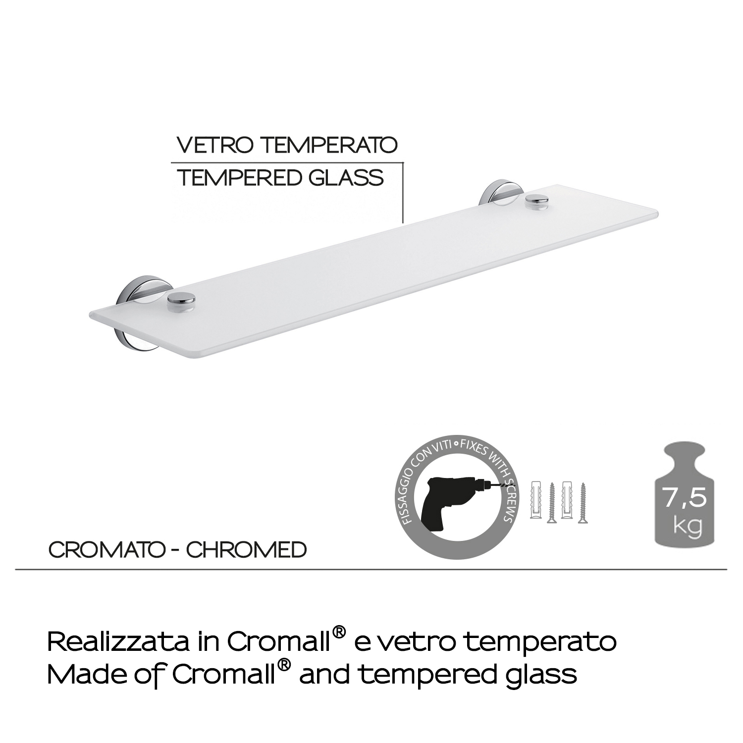 gedy-felce-tag-re-salle-de-bain-55-cm-chrome image 4