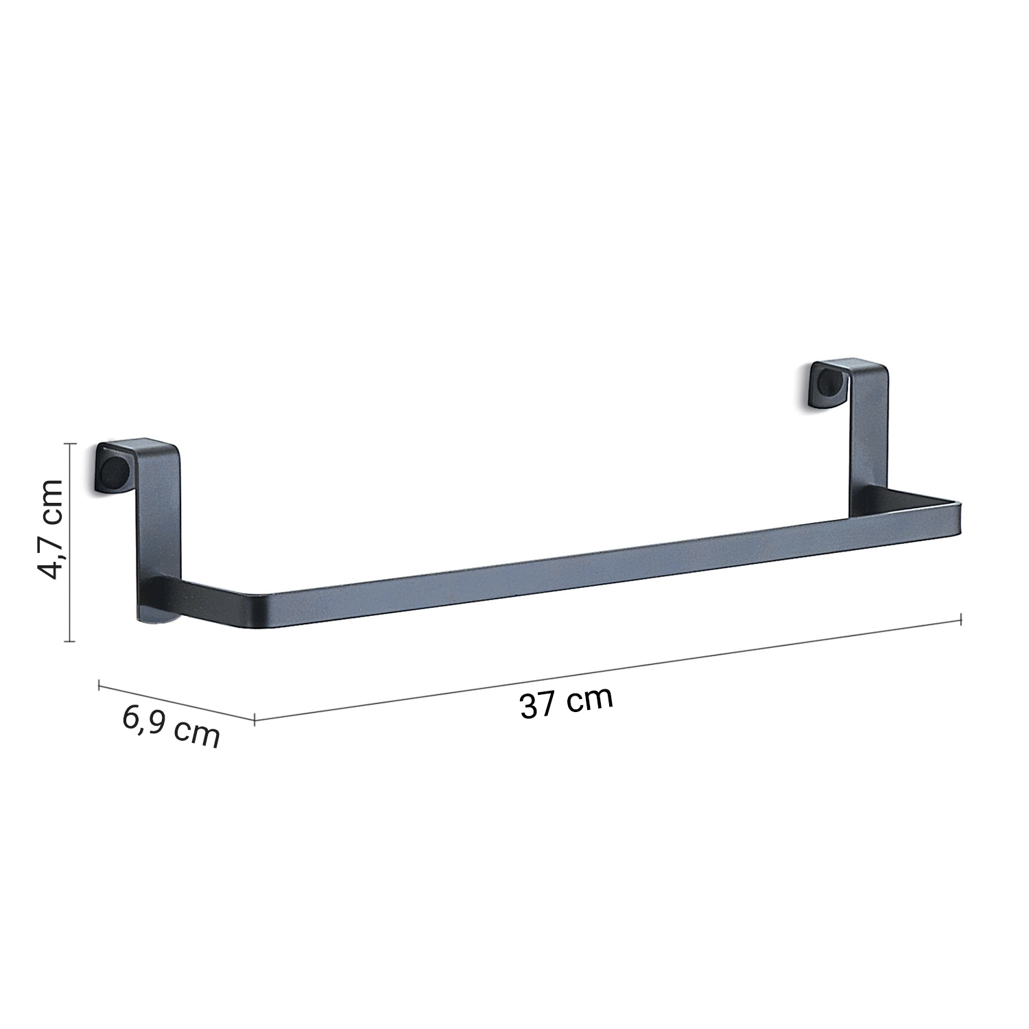 gedy-tosca-porte-serviettes-dessus-porte-gun-metal image 2