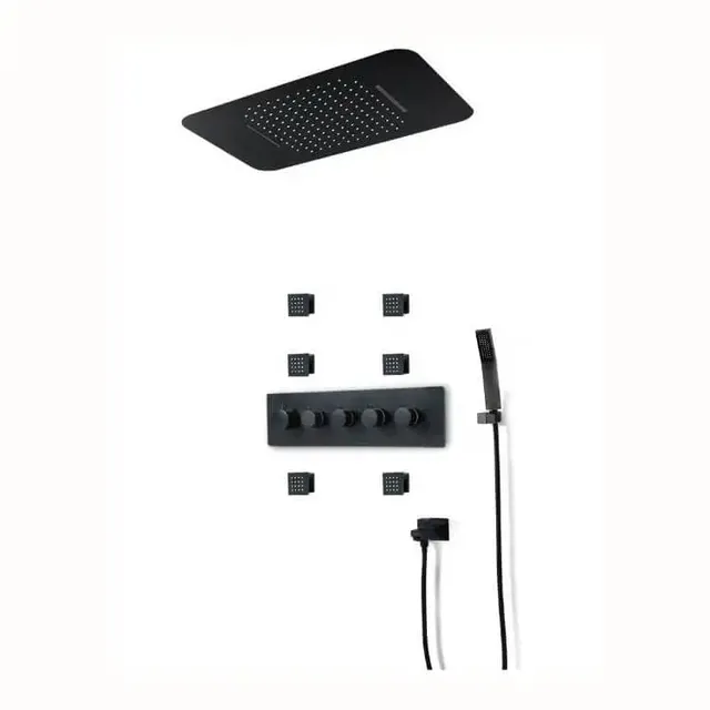 hudor-c-phise-douche-encastr-e-thermostatique-noir-mat image 1