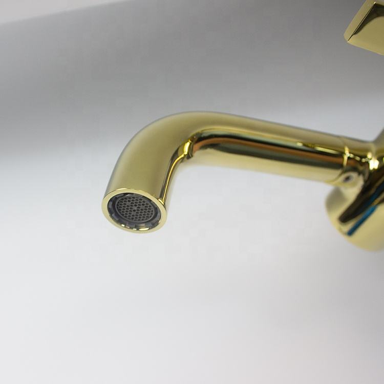 hudor-scamandre-robinet-mural-lavabo-dor-champagne image 2