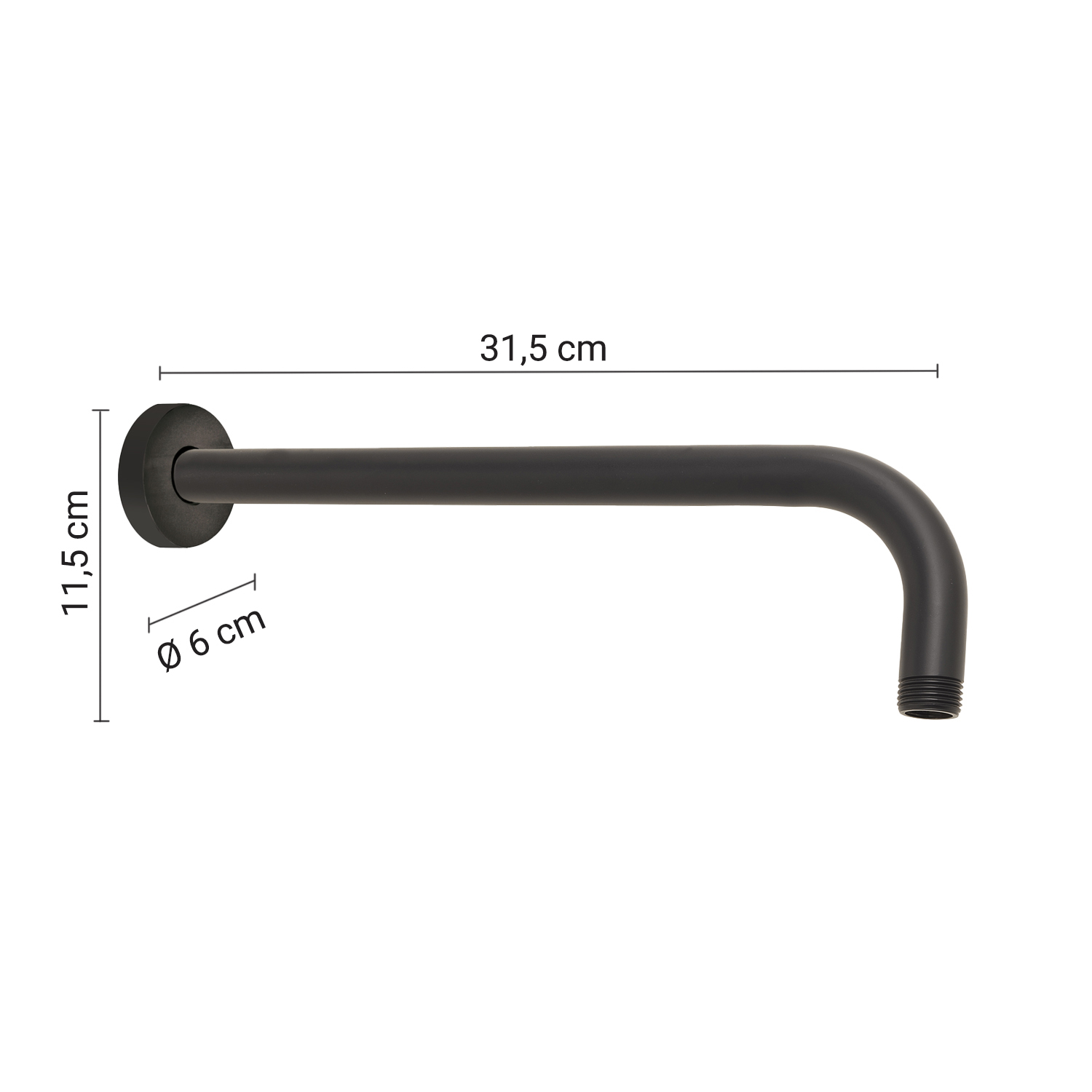gedy-tube-plus-30-01-bras-de-douche-noir-mat image 2