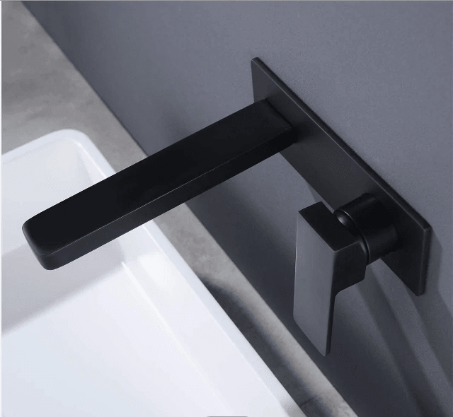 hudor-alph-e-robinet-lavabo-mural-noir-mat-laiton image 5