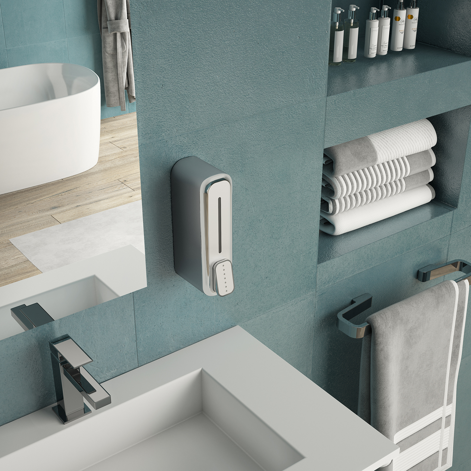 gedy-contract-mullet-distributeur-savon-blanc-mat-mural image 3