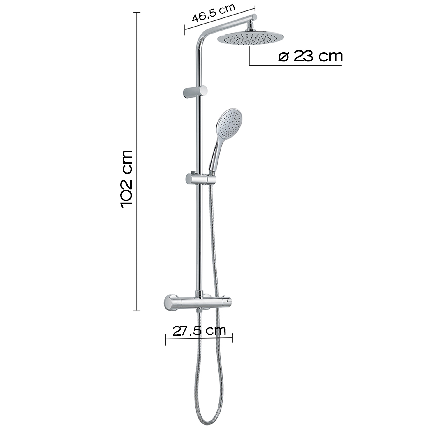 gedy-easy-mix-02-colonne-de-douche-r-glable-chrome image 2