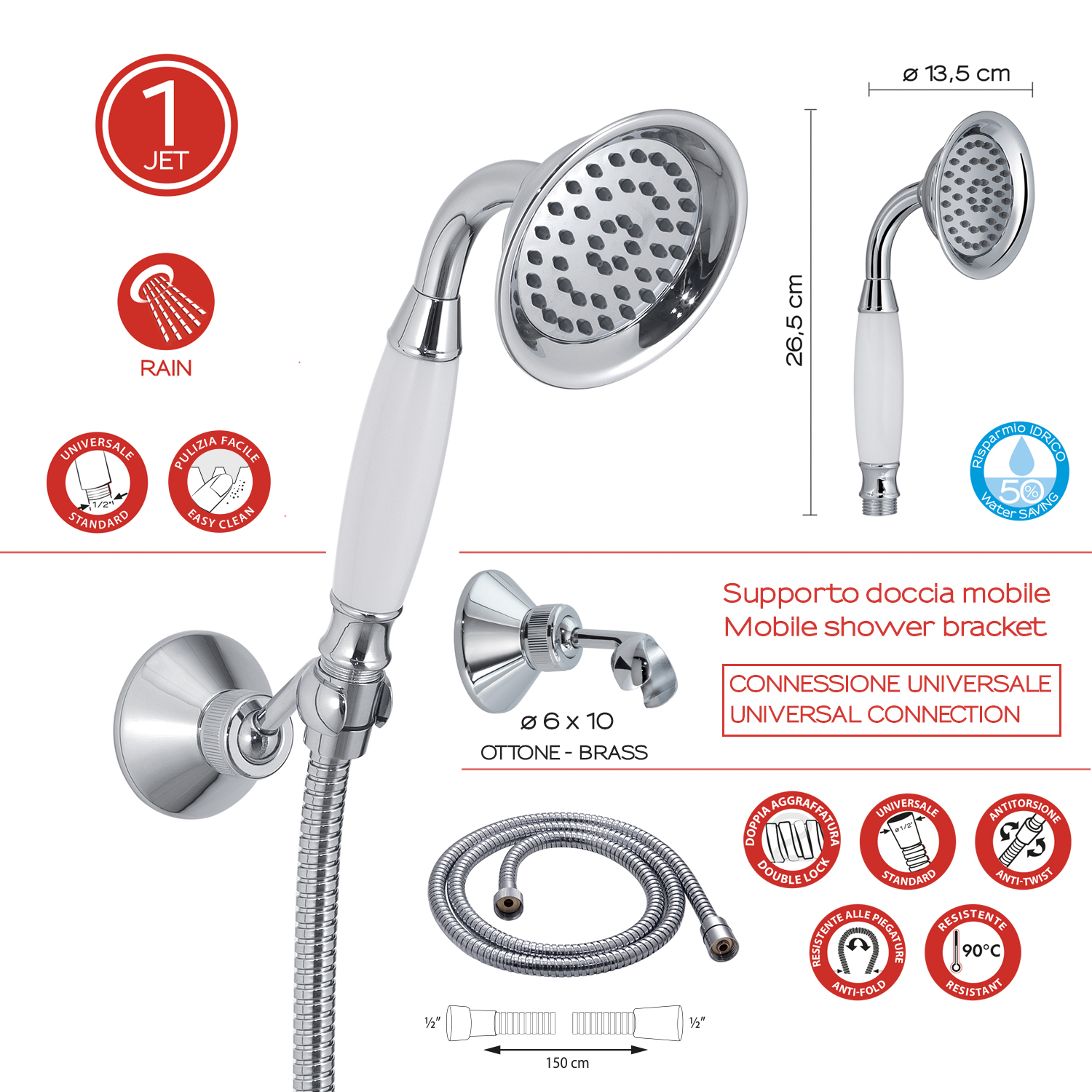 gedy-kit-de-douche-douchette-1-jet-chrome-8 image 2
