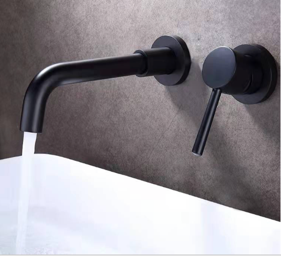 hudor-c-phise-022b-robinet-lavabo-mural-noir-mat image 4