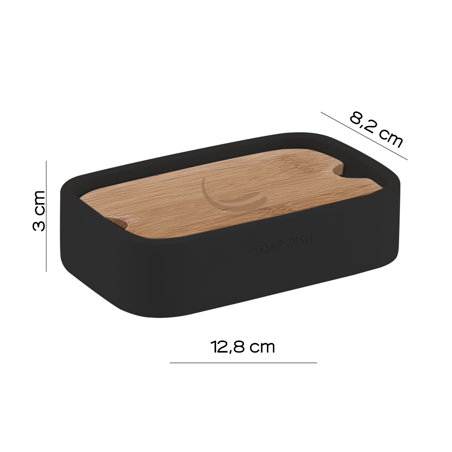 gedy-ninfea-porte-savon-noir-mat-poser image 2