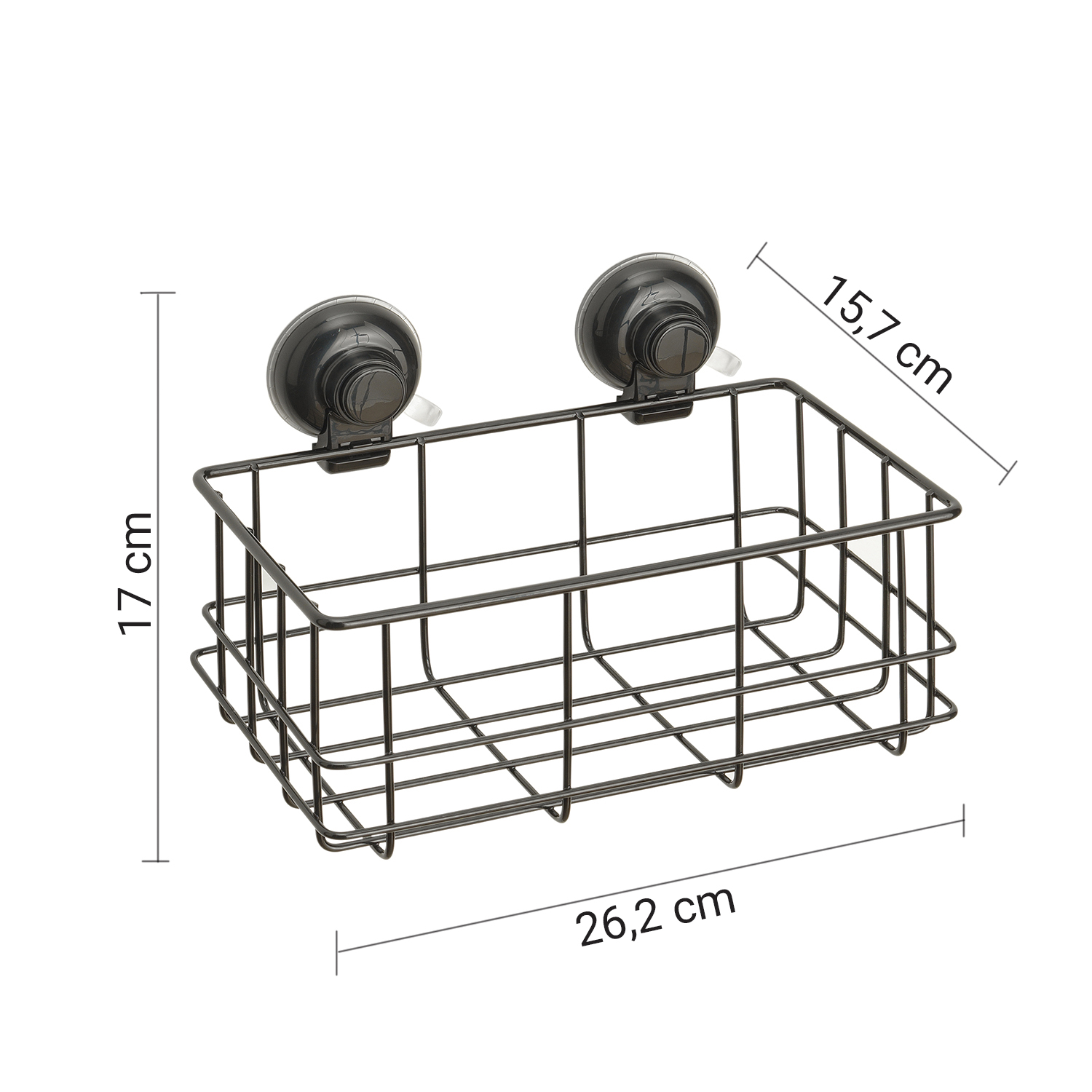 gedy-hot-panier-de-douche-fil-noir-mat-rectangulaire image 2