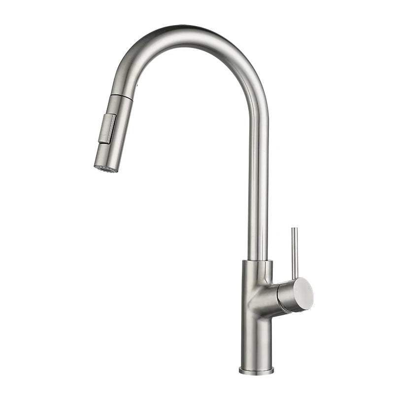hudor-scamandre-robinet-cuisine-nickel-bross-douchette-extractible image 1