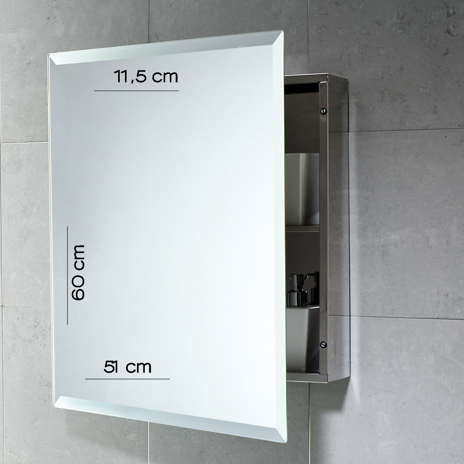 gedy-banjo-armoire-miroir-51x60-cm-poli image 2