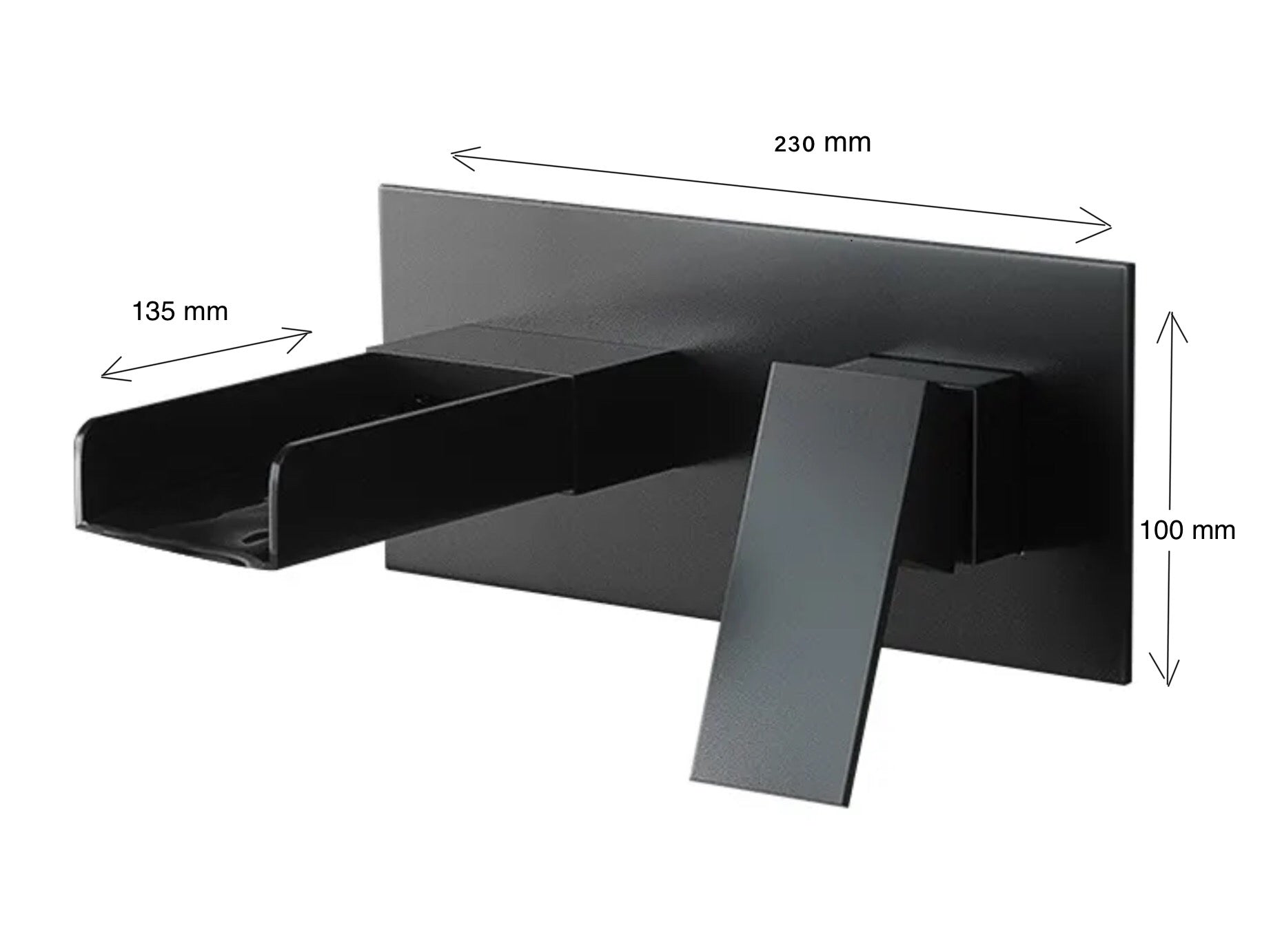 hudor-c-phise-robinet-lavabo-mural-noir-mat-cascade image 7