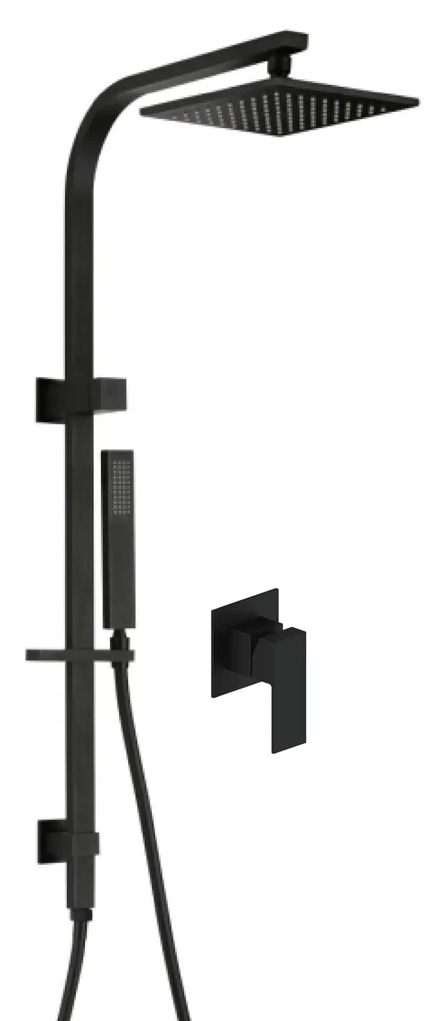 hudor-alph-e-colonne-douche-encastr-e-noir-mat-pluie image 1