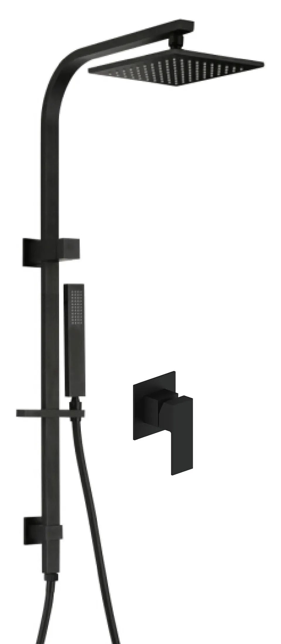 hudor-alph-e-colonne-douche-encastr-e-noir-mat-pluie image 1