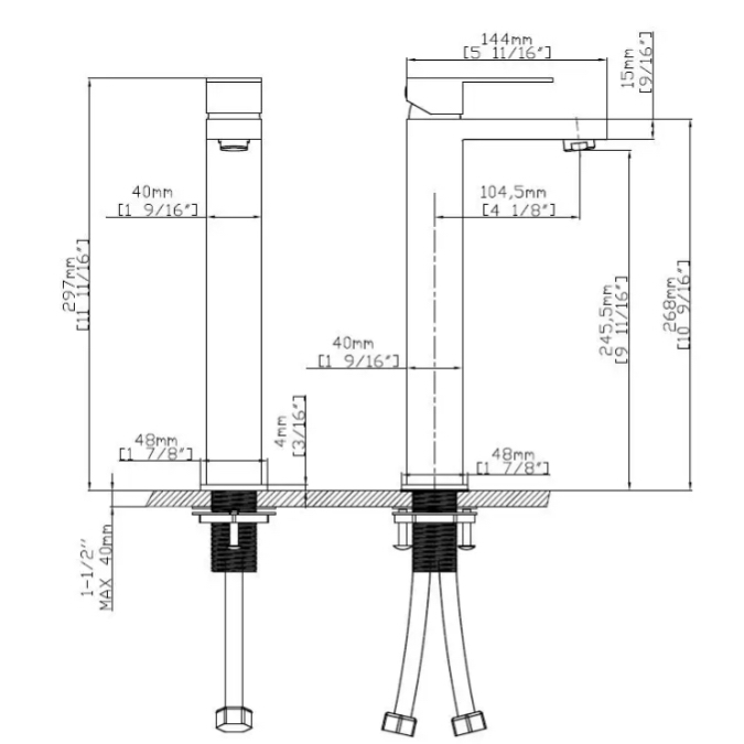 hudor-enip-e-mitigeur-lavabo-haut-nickel-bross image 6