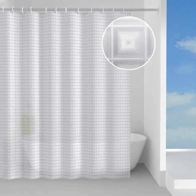 gedy-square-rideau-de-douche-blanc-180x200-cm image 1