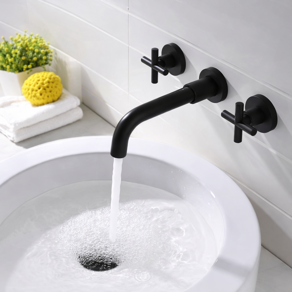 hudor-c-phise-004-robinet-lavabo-mural-noir-mat-laiton image 4
